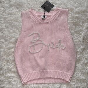 Le Lis Blush Pink Knit Bride Vest NWT Size Medium